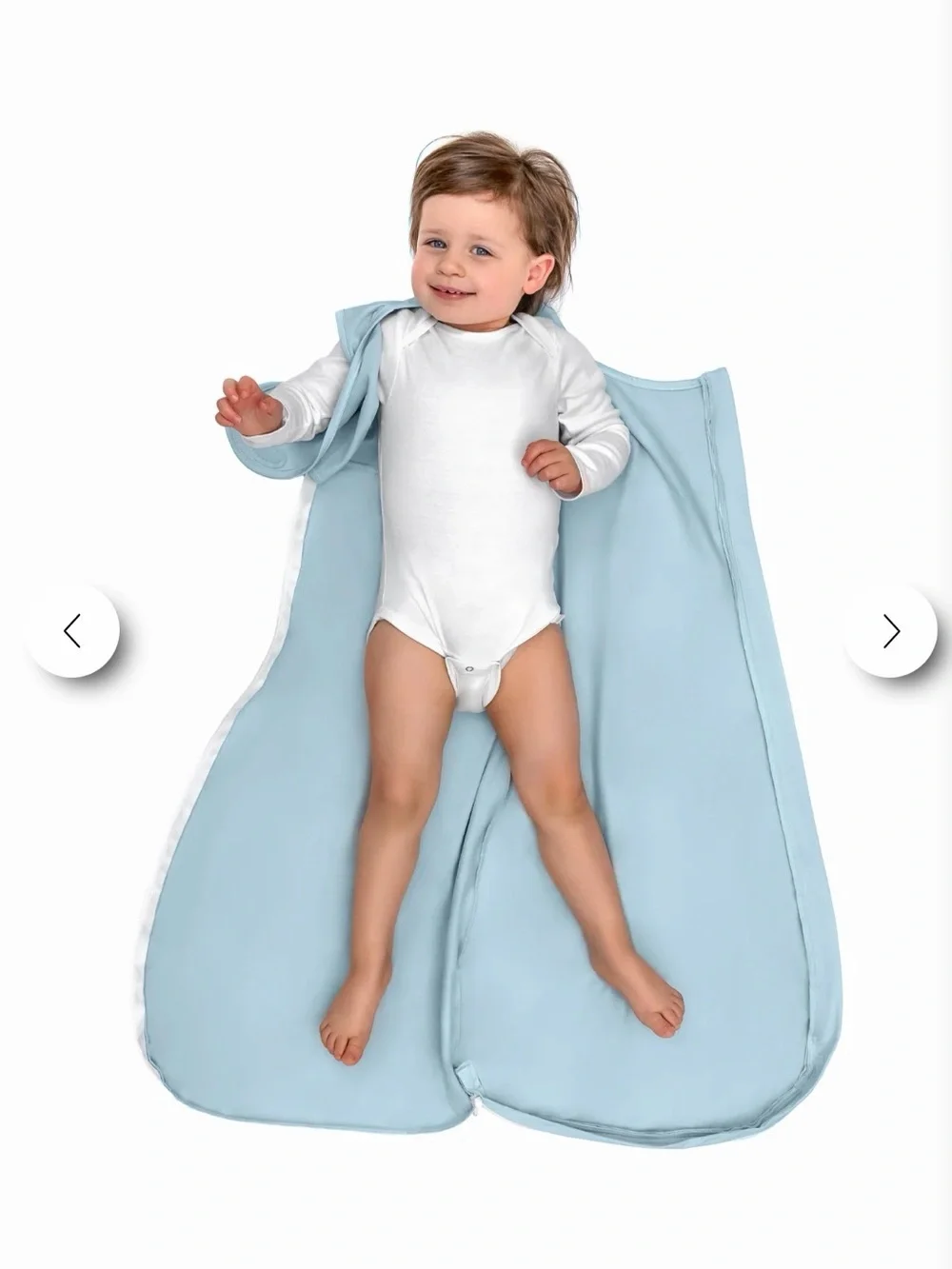 The Ollie World Alphie Sleep Sack Pouch, light blue, 12-24 months
